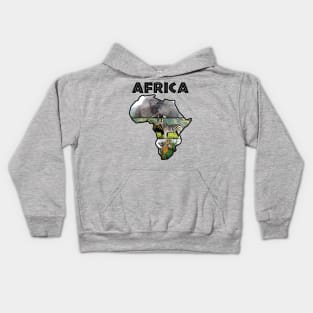 Africa Wildlife Continent Collage Kids Hoodie